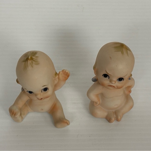 Vintage KEWPIE 3β Bisque Dolls | Set of TWO | Waving and Sad Sitting Dolls EUC - Picture 6 of 16